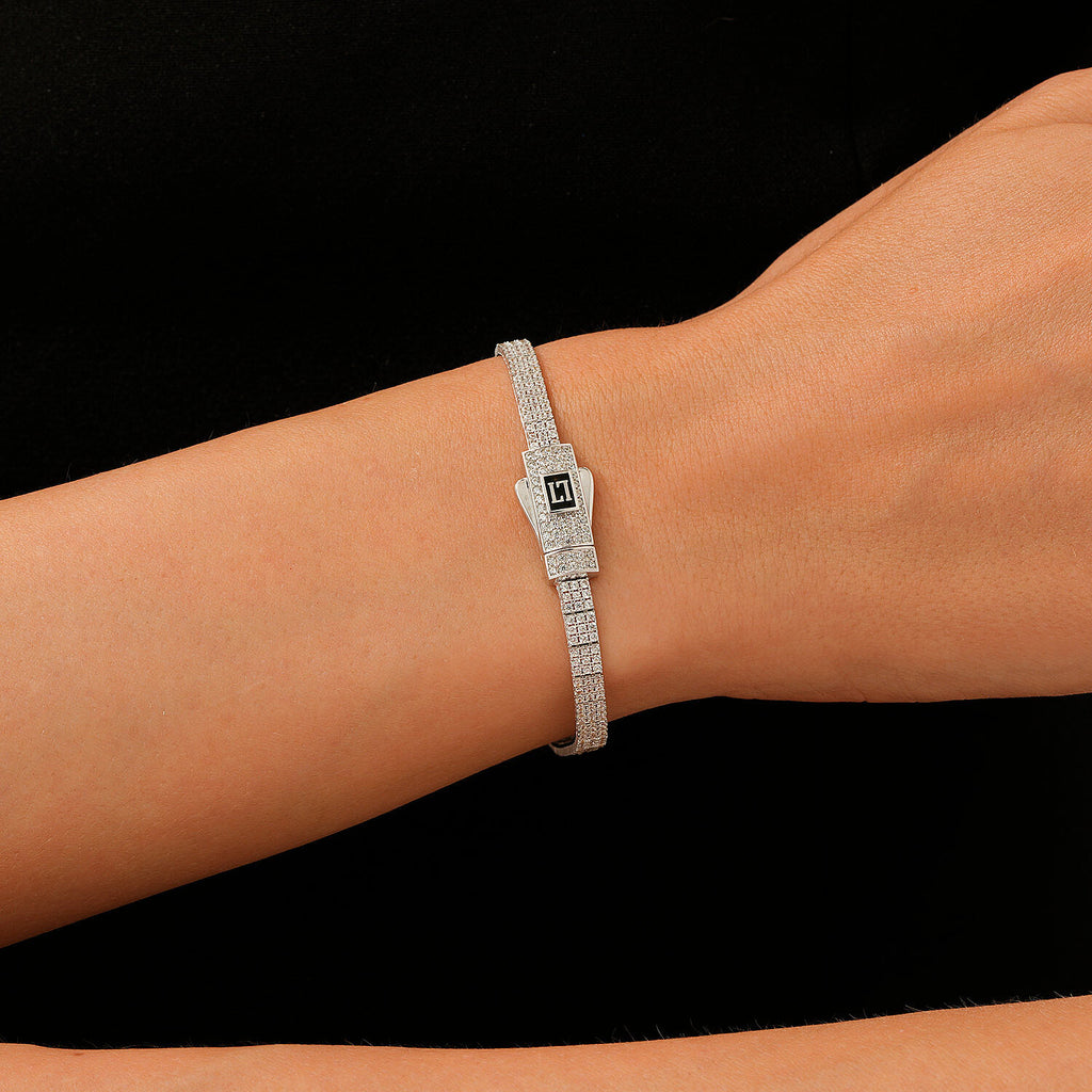 Einreihiges Steinarmband aus Gold