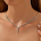 Tennis-Collier mit Baguette-Steinen aus Gold