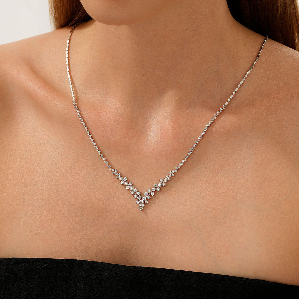 Trend-Collier mit Stein aus Gold