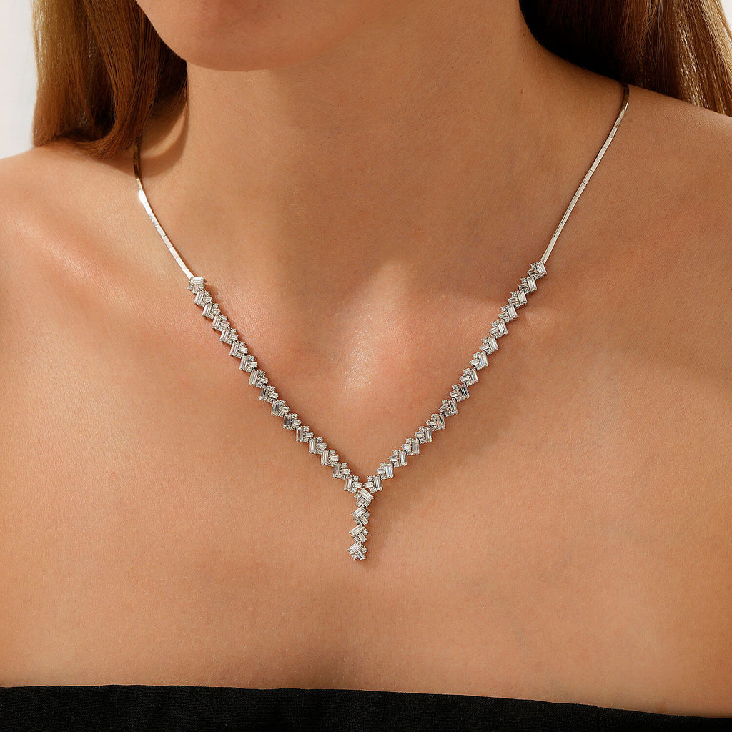 Baguette-Design-Collier aus Gold