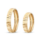 Gemustertes Partner-Eheringe-Set aus Gold