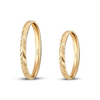 Gemustertes Partner-Eheringe-Set aus Gold