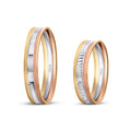 Dreifarbiges Partner-Eheringe-Set aus Gold