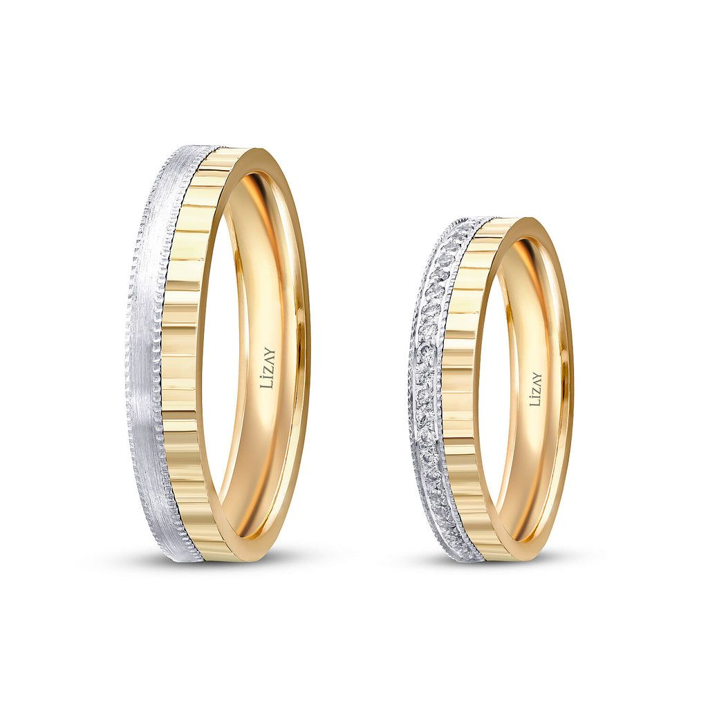 Partner-Eheringe-Set im Design aus Gold