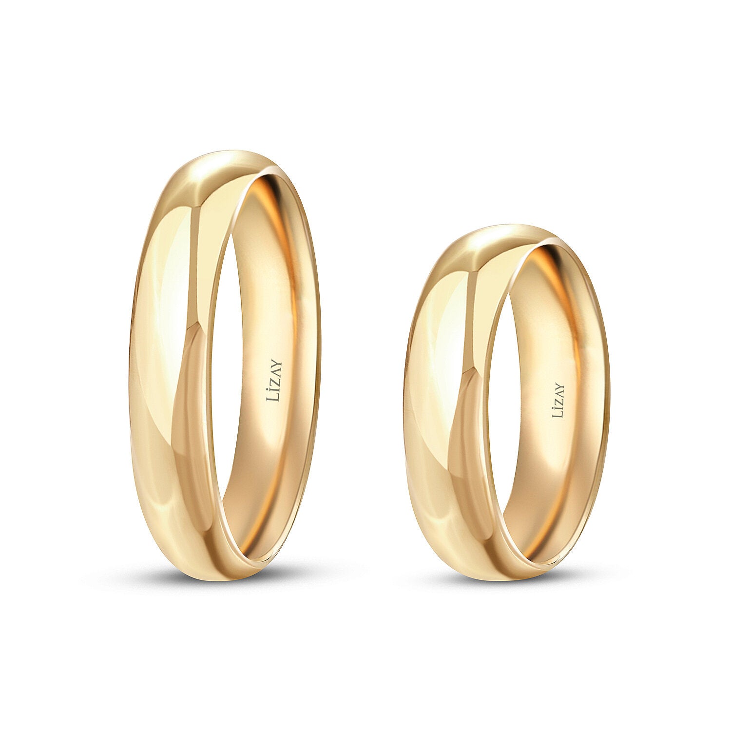 Gewölbtes Partner-Eheringe-Set aus Gold (5 mm)