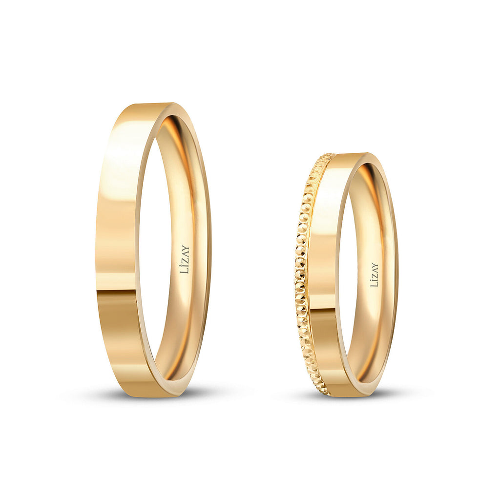 Partner-Eheringe-Set aus Gold