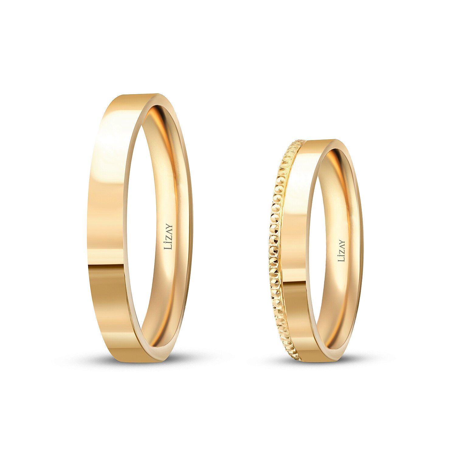 Partner-Eheringe-Set aus Gold