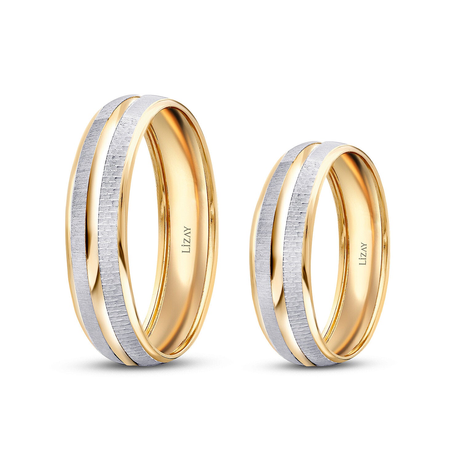 Partner-Eheringe-Set im Design aus Gold