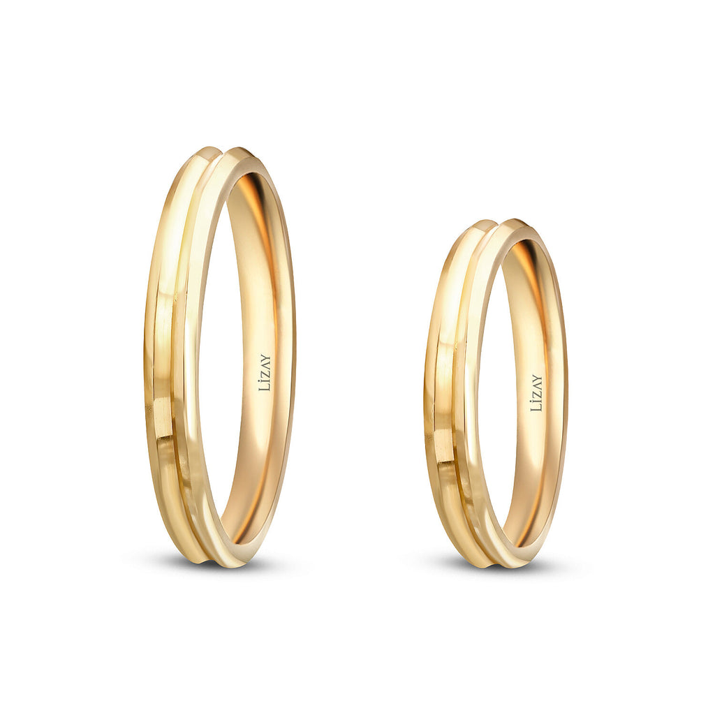 Partner-Eheringe-Set im Design aus Gold
