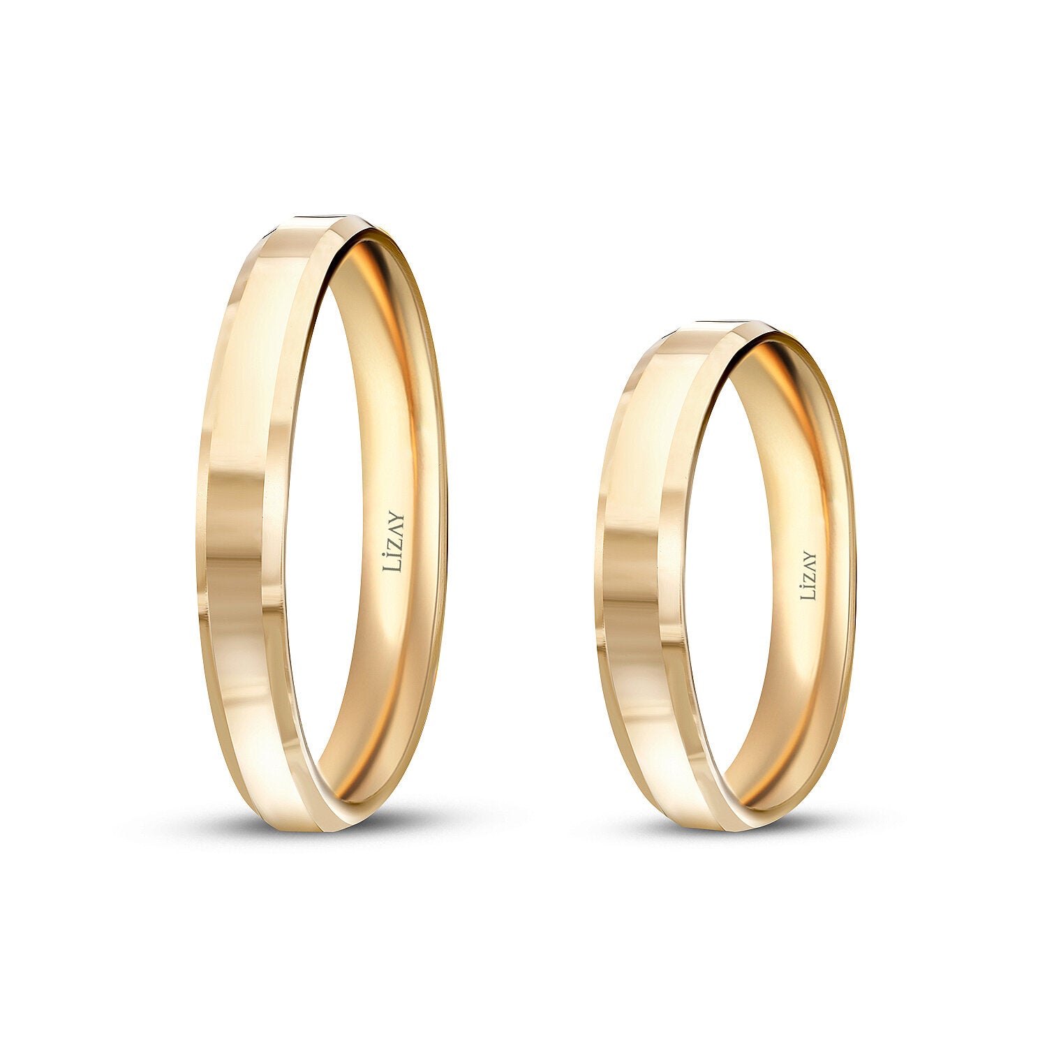 Partner-Eheringe-Set aus Gold