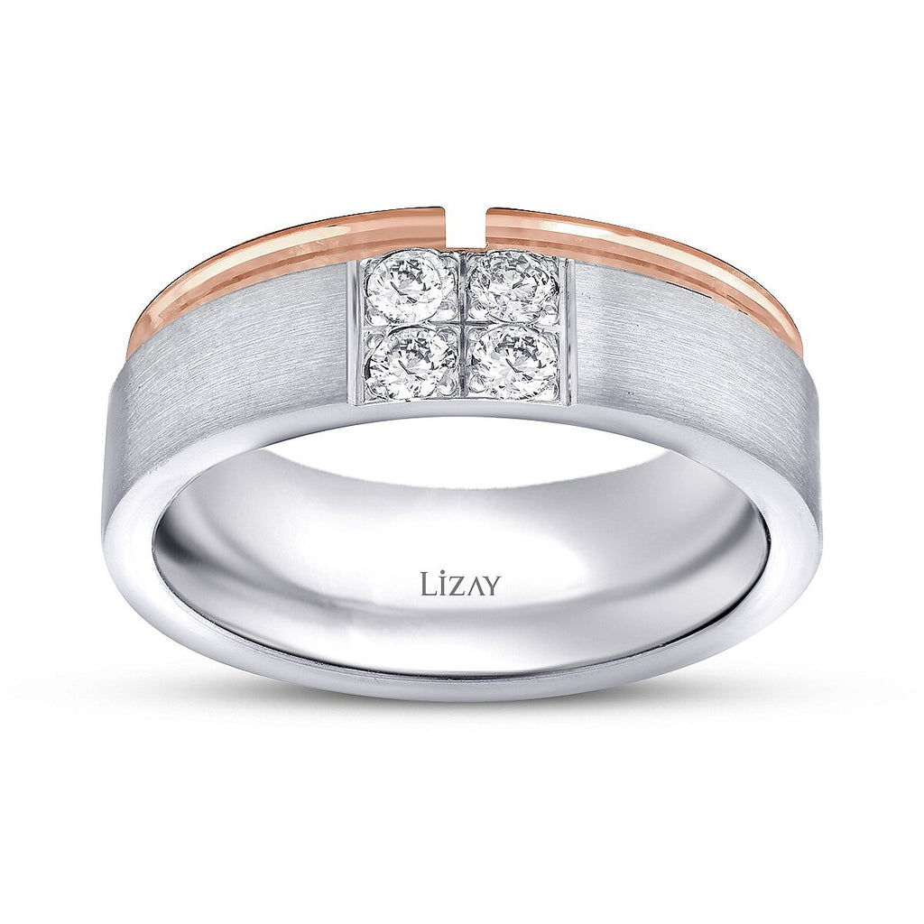 0,33 ct. Zweifarbiger Diamant-Damen-Ehering