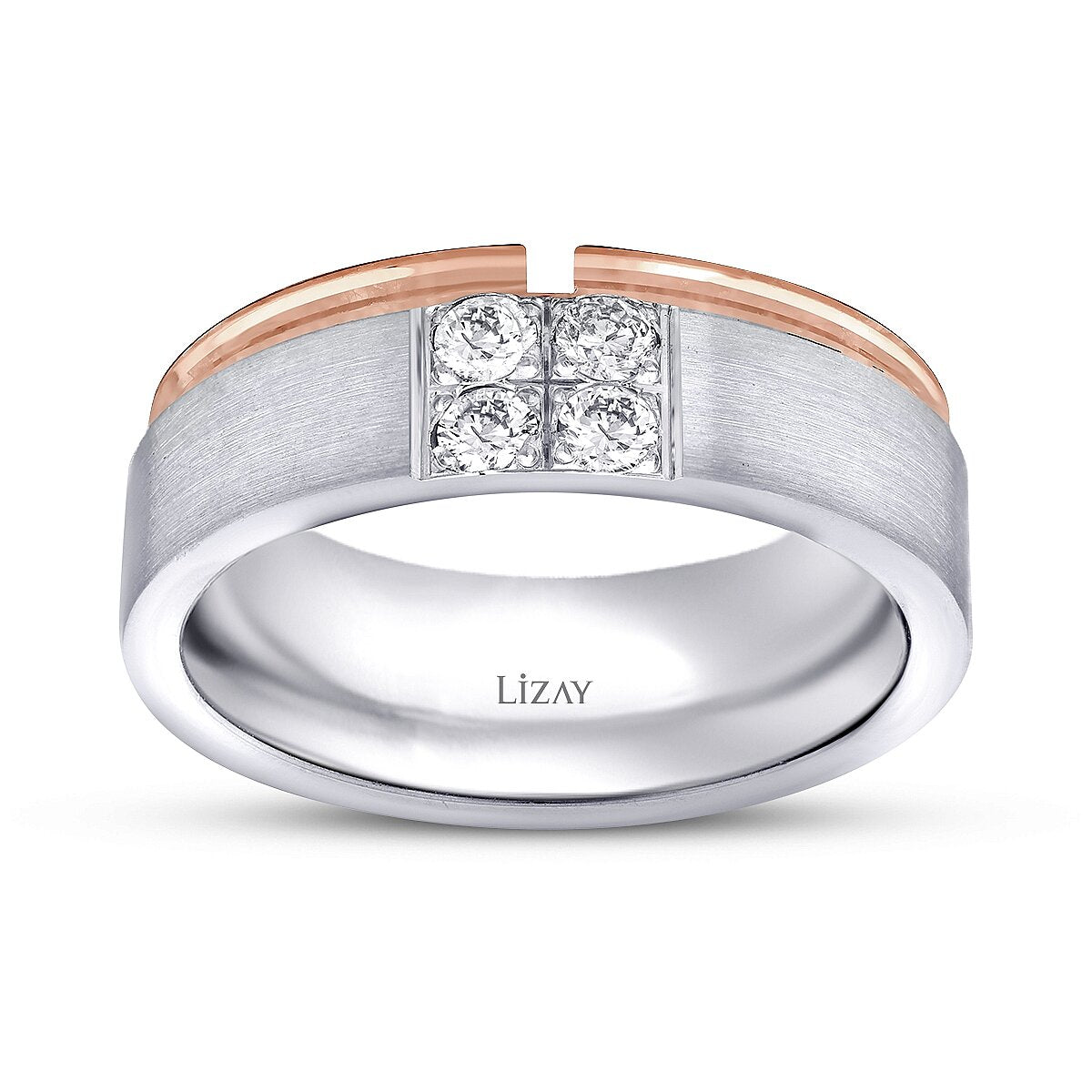 0,33 ct. Zweifarbiger Diamant-Damen-Ehering