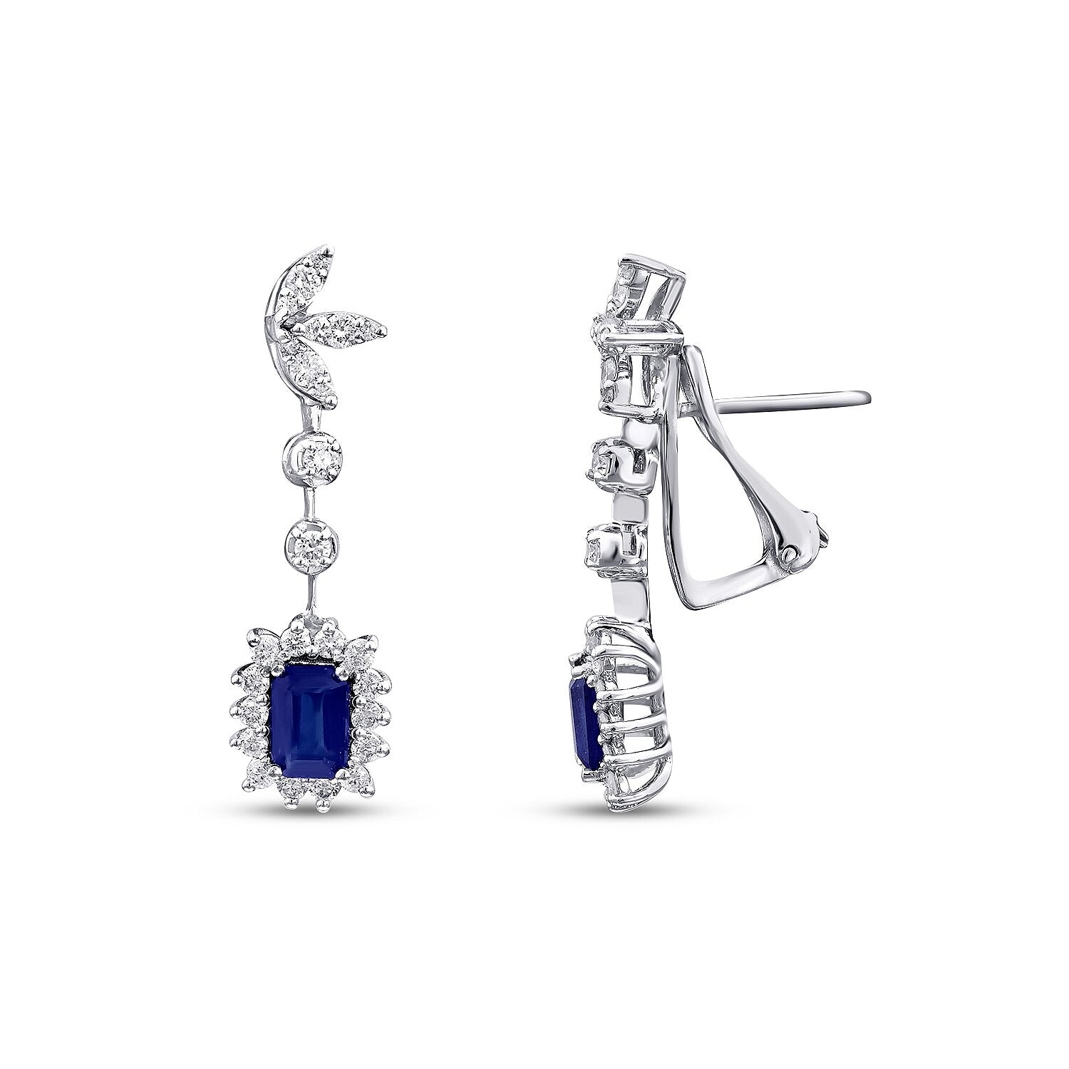2,24 ct. Diamant-Saphir-Ohrringe