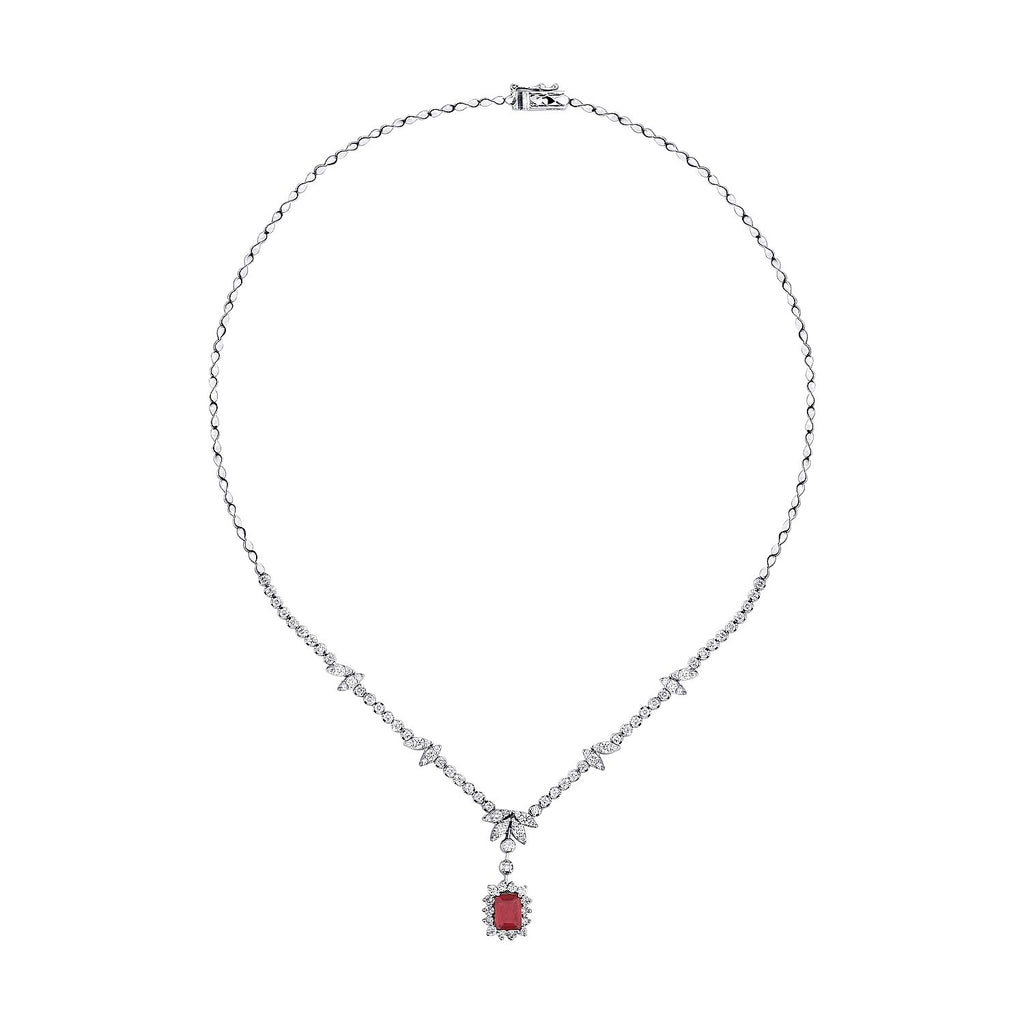 3,33 ct. Diamant-Rubin-Collier
