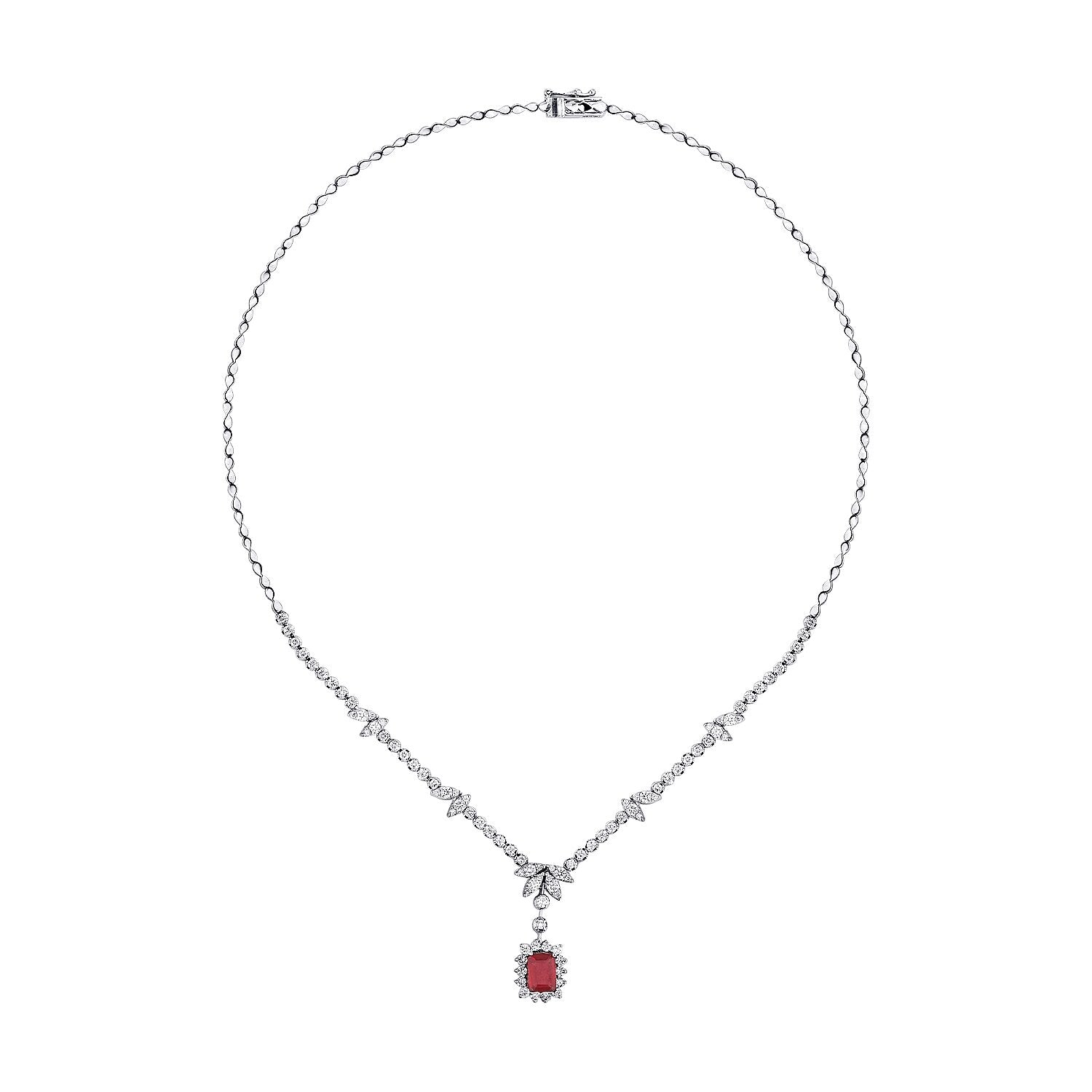 3,33 ct. Diamant-Rubin-Collier