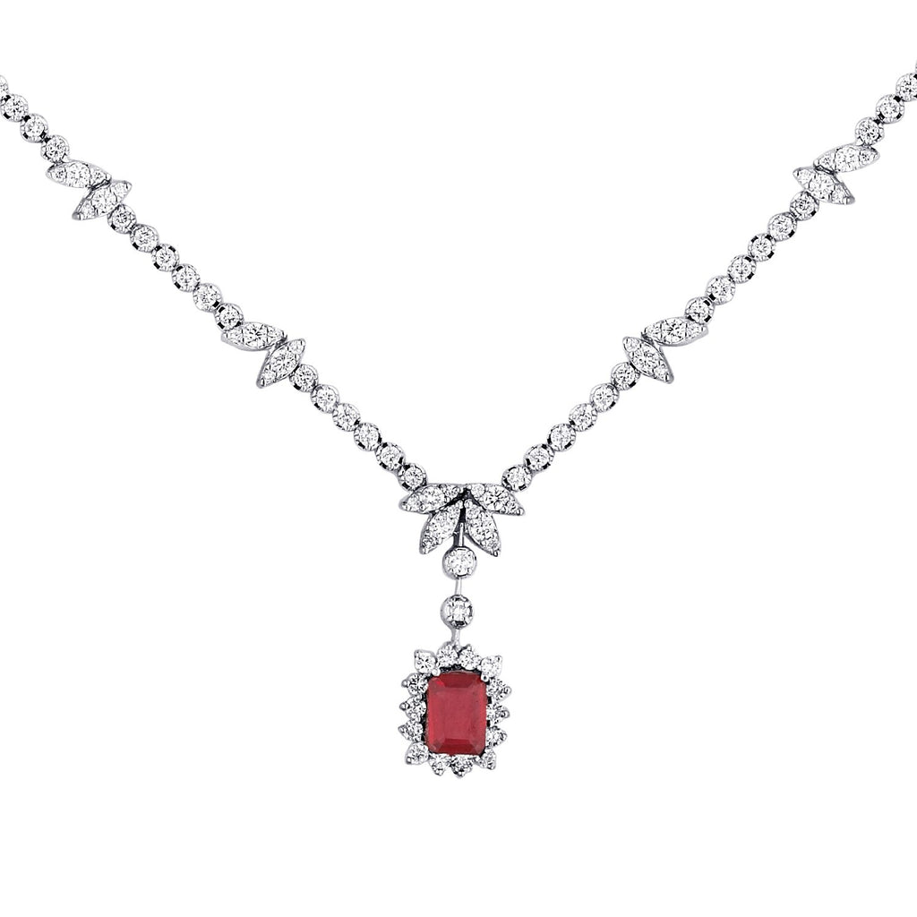 3,33 ct. Diamant-Rubin-Collier