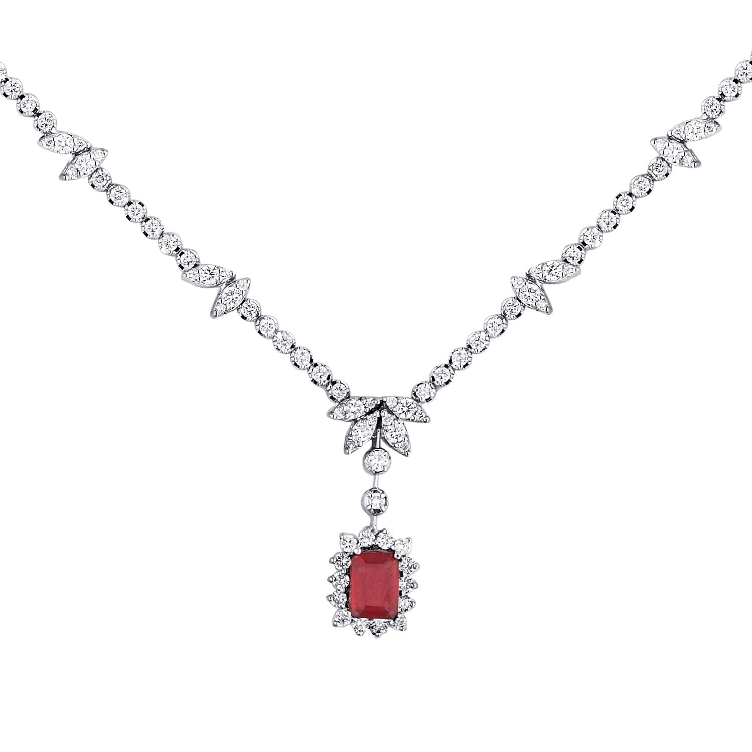 3,33 ct. Diamant-Rubin-Collier