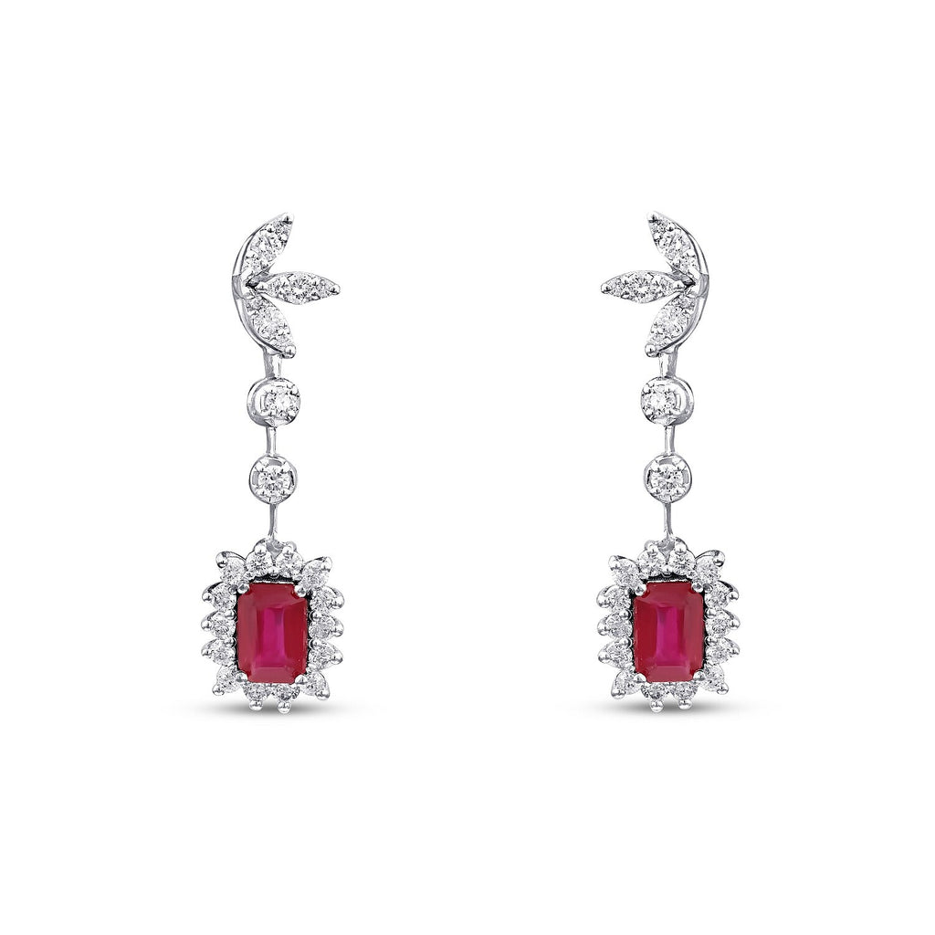 2,24 ct. Diamant-Rubin-Ohrringe