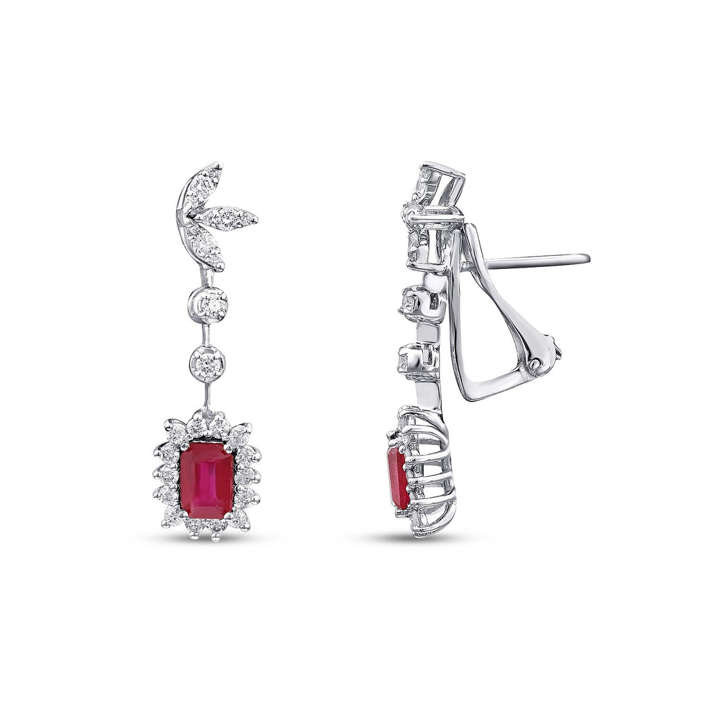 2,24 ct. Diamant-Rubin-Ohrringe