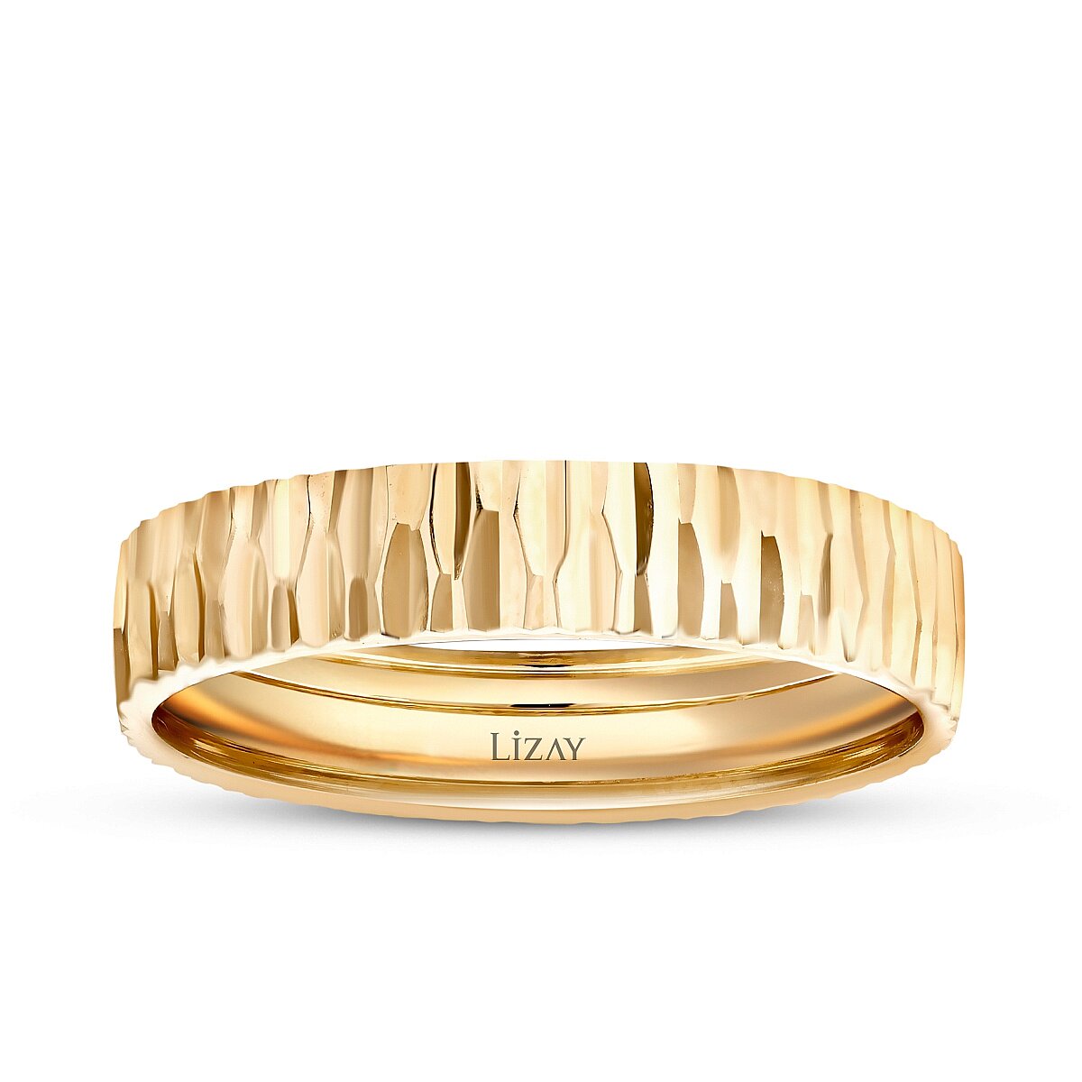 Gemustertes Partner-Eheringe-Set aus Gold