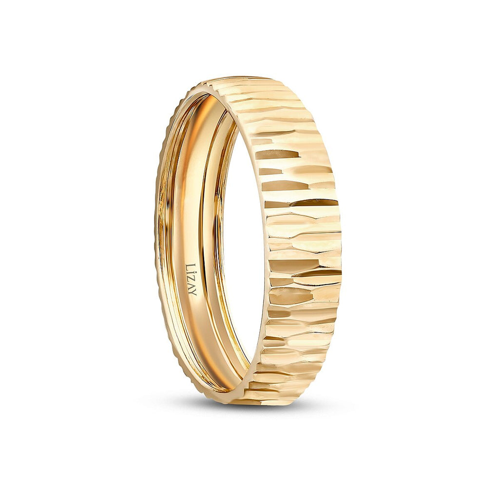 Gemustertes Partner-Eheringe-Set aus Gold