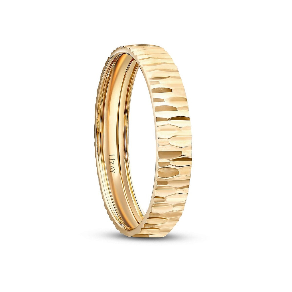 Gemustertes Partner-Eheringe-Set aus Gold