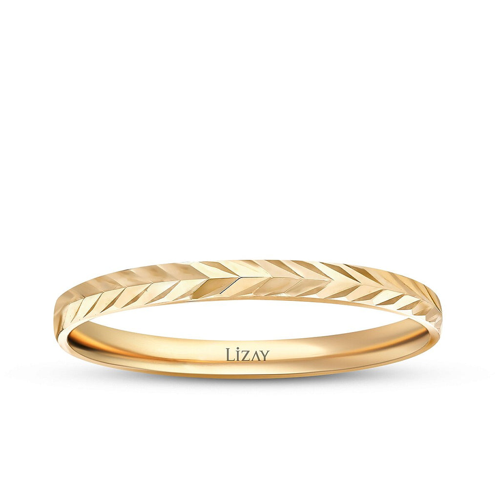 Gemustertes Partner-Eheringe-Set aus Gold