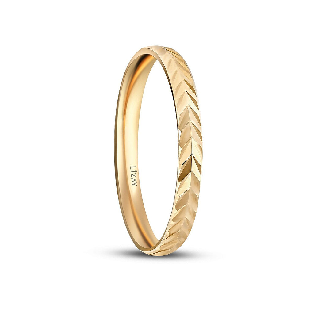 Gemustertes Partner-Eheringe-Set aus Gold