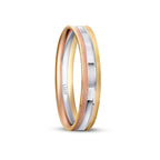 Dreifarbiges Partner-Eheringe-Set aus Gold