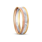 Dreifarbiges Partner-Eheringe-Set aus Gold