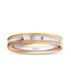 Dreifarbiges Partner-Eheringe-Set aus Gold