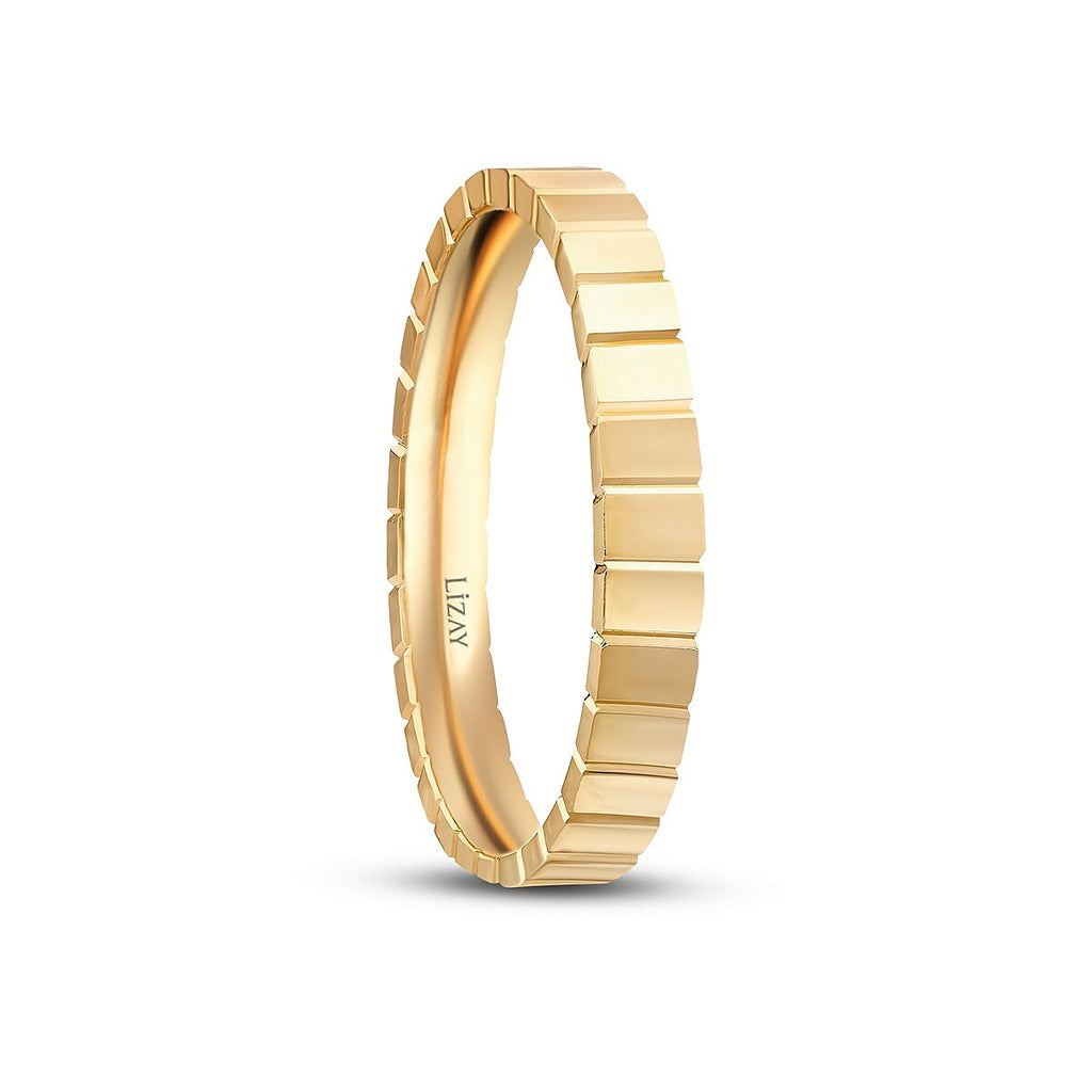 Gemustertes Partner-Eheringe-Set aus Gold