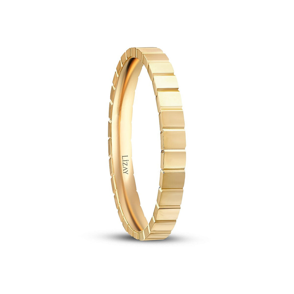 Gemustertes Partner-Eheringe-Set aus Gold