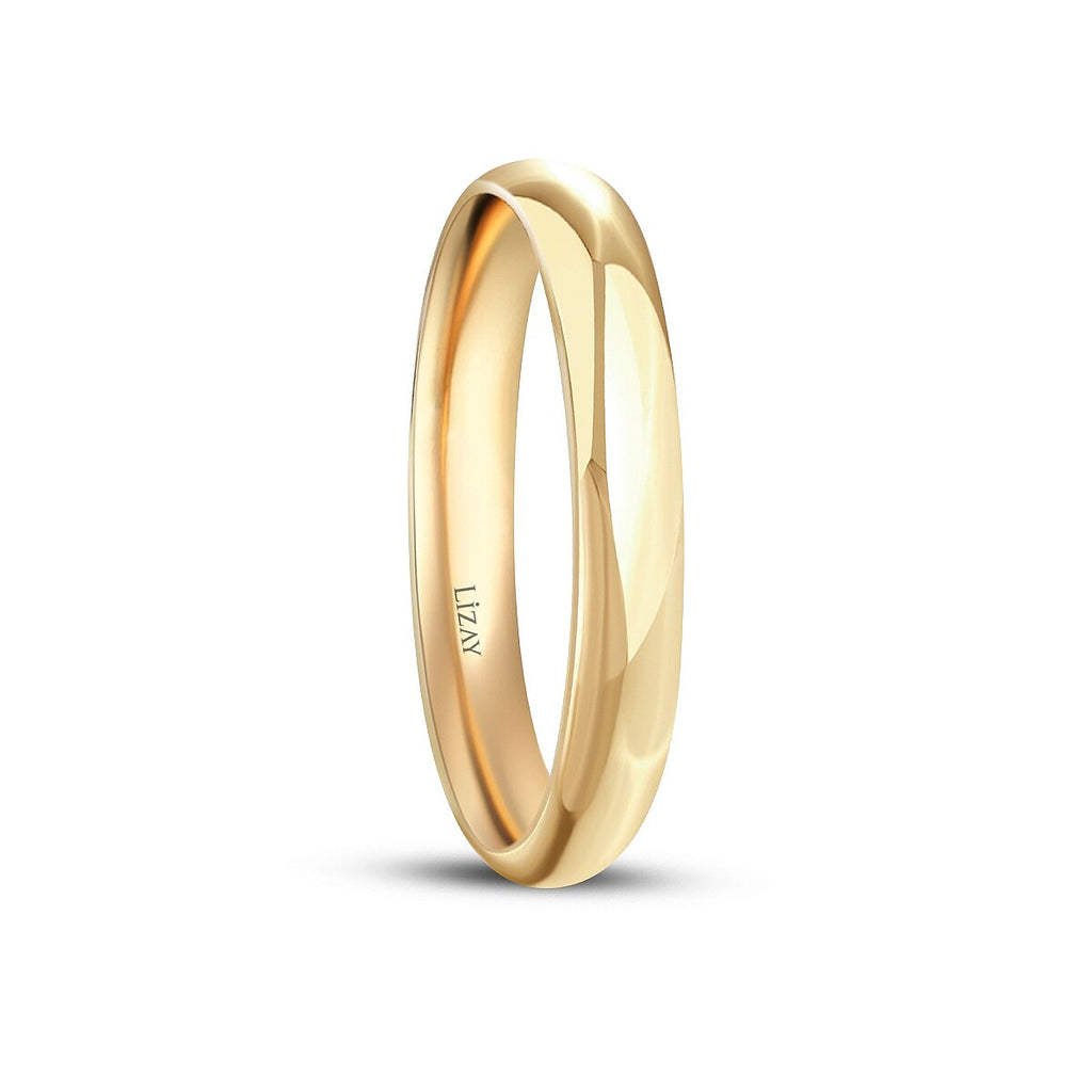 Gewölbtes Partner-Eheringe-Set aus Gold (3 mm)