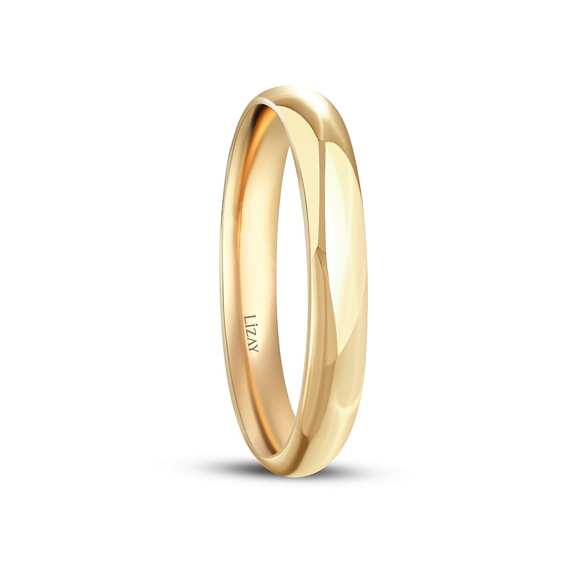 Gewölbtes Partner-Eheringe-Set aus Gold (3 mm)