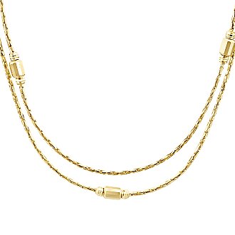 Gold Dual Rhythm Pendant Necklace