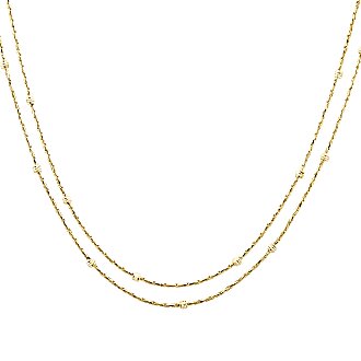 Gold Double Elegance Pendant Necklace