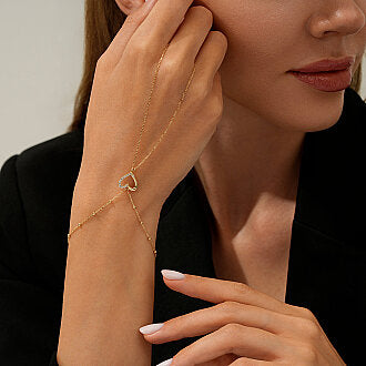 Gold Heart Shahmeran Bracelet