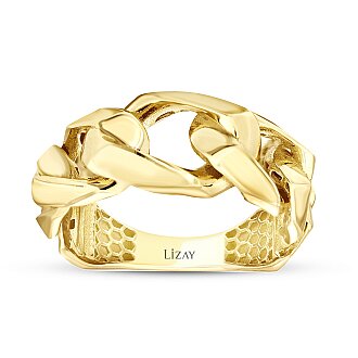 Gold Curb Chain Ring