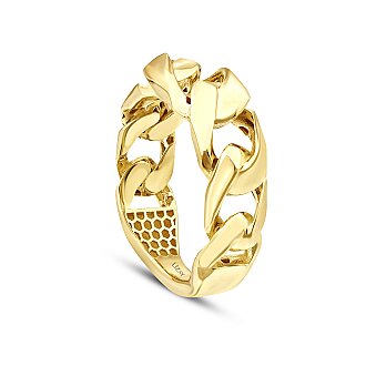 Gold Curb Chain Ring