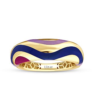 Gold Colorful Enamel Statement Ring