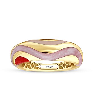 Gold Multicolored Enamel Ring