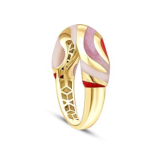 Gold Multicolored Enamel Ring
