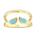 Gold Blue Touch Statement Ring