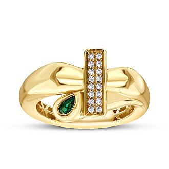 Gold Buckle Band Ring