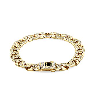 Gold Accented Curb Chain Bracelet