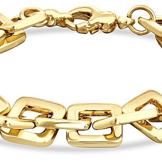 Gold Square Link Chain Bracelet