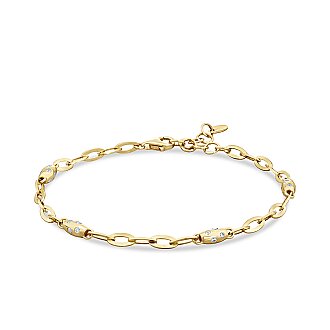 Gold Oval Rhythm Cuff Bracelet