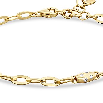 Gold Oval Rhythm Cuff Bracelet