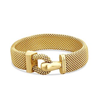 Gold Mesh Pattern Bangle Bracelet